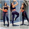 conjunto calça legging  mais top fitness calça feminina academia tendência