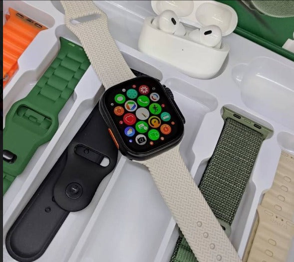 WS80 ULTRA 2 | +Fone bluetooth | Kit 7 pulseiras | Toque duplo | ultima  geração