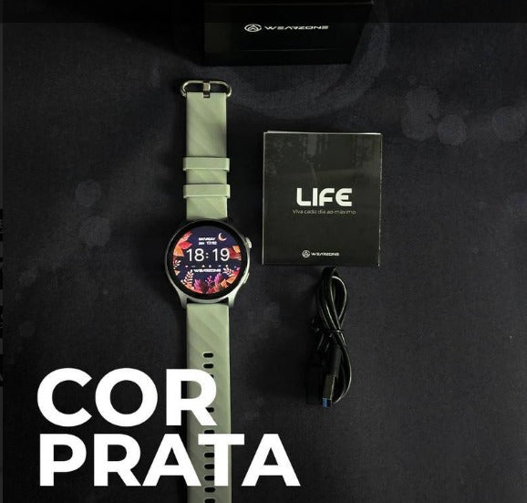 LIFE WEARZONE | À PROVA D'ÁGUA 1 ATM | ESPORTIVO | AMOLED | BATERIA DE LONGA DURAÇÃO