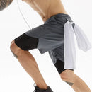 Kit 3 Bermudas 2 em 1 DryFit Masculinas costura dupla super resistente