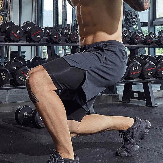 Kit 3 Bermudas 2 em 1 DryFit Masculinas costura dupla super resistente