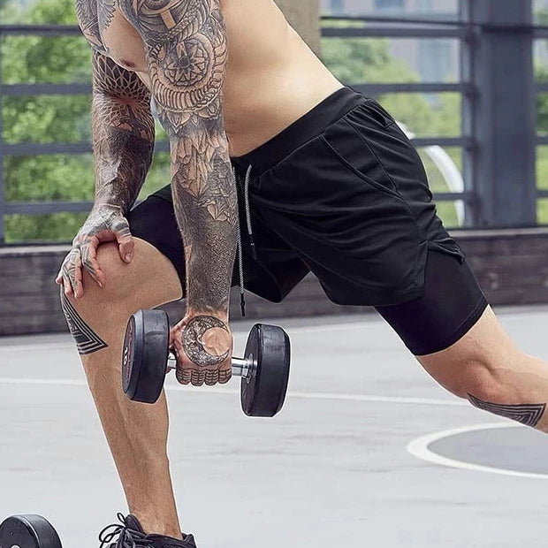 Kit 3 Bermudas 2 em 1 DryFit Masculinas costura dupla super resistente