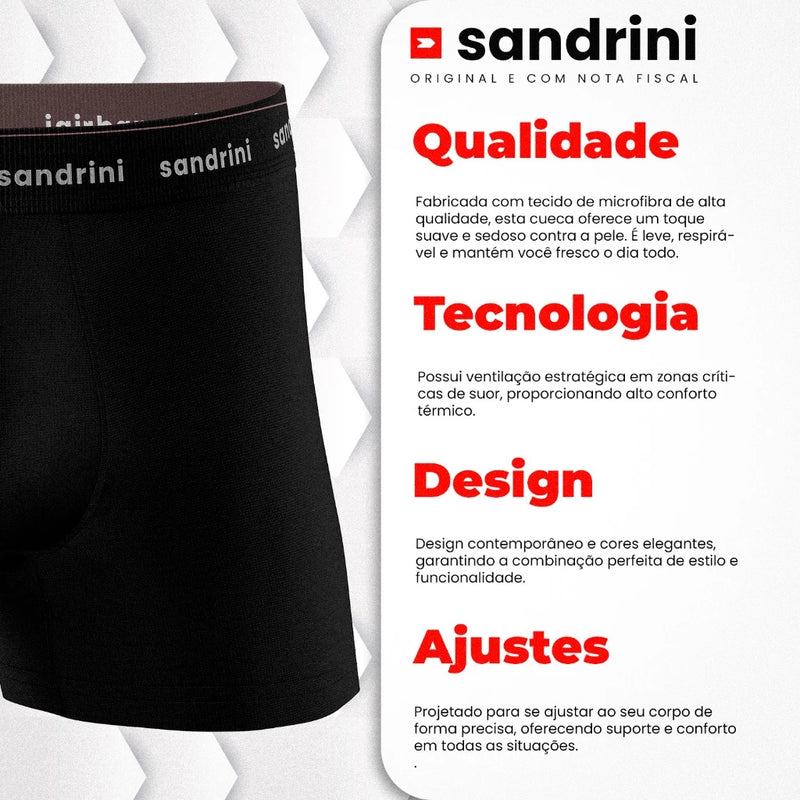 Kit 10 Cuecas Sandrini Boxer Algodão Box Atacado Masculina Adulto Promoção