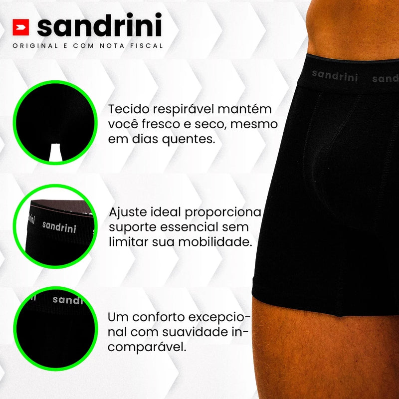Kit 10 Cuecas Sandrini Boxer Algodão Box Atacado Masculina Adulto Promoção
