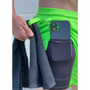 Bermuda Elastano Short Dry Fit 2 em 1 Academia Masculina Treino Corrida