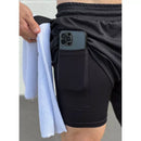 Bermuda Elastano Short Dry Fit 2 em 1 Academia Masculina Treino Corrida