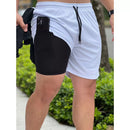 Bermuda Elastano Short Dry Fit 2 em 1 Academia Masculina Treino Corrida