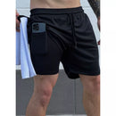 Bermuda Elastano Short Dry Fit 2 em 1 Academia Masculina Treino Corrida