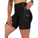 Shorts Feminino Para Corrida De Compressão Com Bolso Lateral