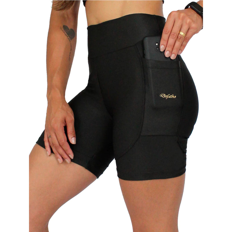Shorts Feminino Para Corrida De Compressão Com Bolso Lateral