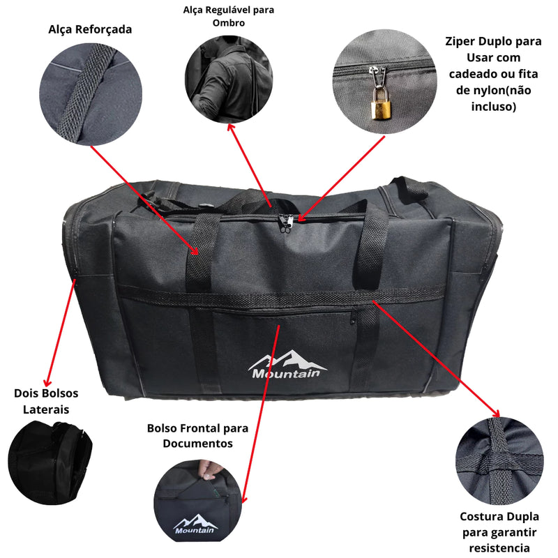 Bolsa de Viagem Gigante  Extra Grande GG Resistente Dobrável  90L Reforçada com Alça