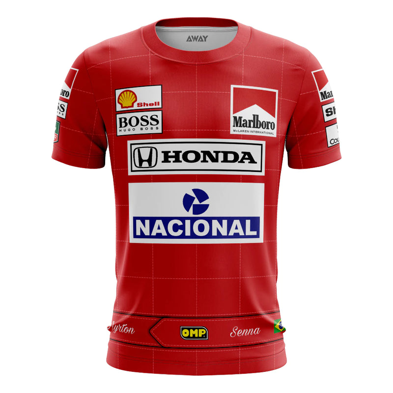 Camisa mclaren Airton Senna  Dryfit Premium Retro  com proteção uv Adulto e Infantil mod 94