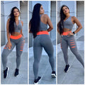 conjunto calça legging  mais top fitness calça feminina academia tendência