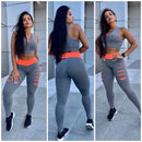 conjunto calça legging  mais top fitness calça feminina academia tendência