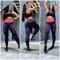 conjunto calça legging  mais top fitness calça feminina academia tendência